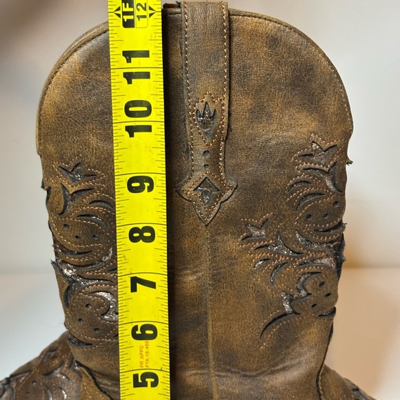 Roper Women's Sz 8 Kennedy Western Boot Broad Square Toe 09-021-1903-2583 Brown - Picture 7 of 8